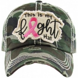 Baseball Caps Women's Breast Cancer Awareness Pink Ribbon Logo Hope Shredded Baseball Hat Cap - This is My Fight Hat - Camo -...