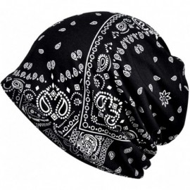 Skullies & Beanies Cotton Face Bandanas for Sports Headwear Headband Neck Gaiter Chemo Cap Hair Loss Beanie Nightcap - B-1401...