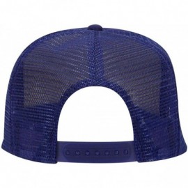 Baseball Caps Polyester Foam Front 5 Panel High Crown Mesh Back Trucker Hat - Purple - CD12EXF1TWR $8.69