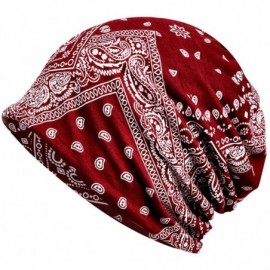 Skullies & Beanies Cotton Face Bandanas for Sports Headwear Headband Neck Gaiter Chemo Cap Hair Loss Beanie Nightcap - B-1401...