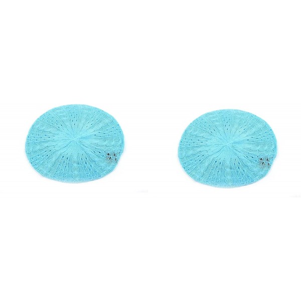 Berets Women's Light Beret Knitted Style for Spring Summer Fall 139HB - 2 Pcs Sky Blue & Sky Blue - CX11A91I2G5 $21.38