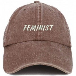Baseball Caps Feminist Embroidered Washed Cotton Adjustable Cap - Chocolate - CG18SRX0HXA $33.73