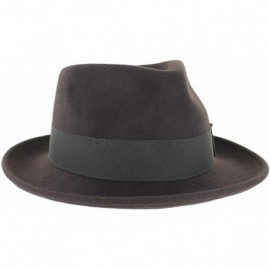 Fedoras Belfry Gangster 100% Wool Stain Resistant Crushable Dress Fedora in Black Grey Navy Brown Pecan - Chocolate - CT184SN...