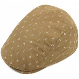 Newsboy Caps Men's Spring & Summer Newsboy Caps for Men - Ivy Caps for Men - Brown Anchor - CC18DW484AR $7.87