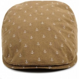 Newsboy Caps Men's Spring & Summer Newsboy Caps for Men - Ivy Caps for Men - Brown Anchor - CC18DW484AR $7.87