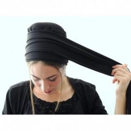 Headbands Tichel Volumizer Head Scarves Chemo Volumizing Hijab Strip Plus - Black - CQ121MXMMDD $39.90