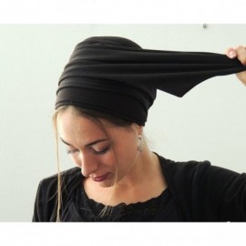 Headbands Tichel Volumizer Head Scarves Chemo Volumizing Hijab Strip Plus - Black - CQ121MXMMDD $39.90