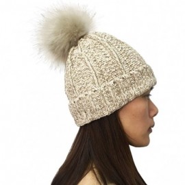 Skullies & Beanies Women Winter Beanie Hats Faux Fur Pom Pom Beanie Hat - Khaki-m19 - C718XD8XKGX $14.66