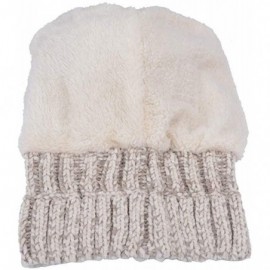 Skullies & Beanies Women Winter Beanie Hats Faux Fur Pom Pom Beanie Hat - Khaki-m19 - C718XD8XKGX $14.66