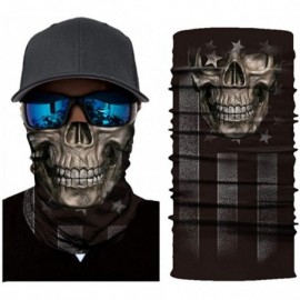 Balaclavas Cool Skull USA Flag Printed Seamless Face Mask Neck Gaiter Bandana Balaclava Headwear - Skull Usa Flag - C5197W7CQ...