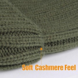 Skullies & Beanies Knit Beanie Hats for Women Men Double Layer Fleece Lined Chunky Winter Hat - Pine Green - C318UUCK3NU $25.25
