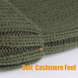 Skullies & Beanies Knit Beanie Hats for Women Men Double Layer Fleece Lined Chunky Winter Hat - Pine Green - C318UUCK3NU $14.43