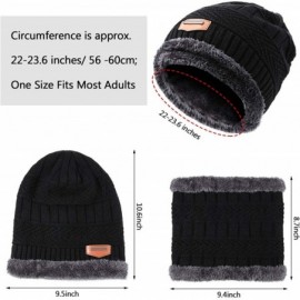 Skullies & Beanies Winter Beanie Hat Scarf Set Fleece Lined Skull Cap and Scarf Unisex- 4 Pieces - Black and Wine Red - C9192...