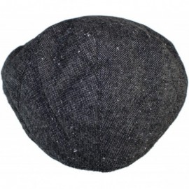 Newsboy Caps Irish Donegal Tweed Newsboy Driving Cap with Quilted Lining - Gray Donegal Large - CY1262UJO37 $11.16