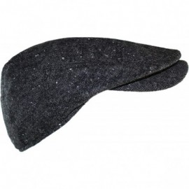 Newsboy Caps Irish Donegal Tweed Newsboy Driving Cap with Quilted Lining - Gray Donegal Large - CY1262UJO37 $11.16