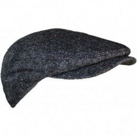 Newsboy Caps Irish Donegal Tweed Newsboy Driving Cap with Quilted Lining - Gray Donegal Large - CY1262UJO37 $11.16