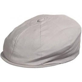 Newsboy Caps Men's Linen Cotton Blend Newsboy Ivy Hat 8-Panel Cabbie Cap - Silver - CR18YMGHZXN $20.97