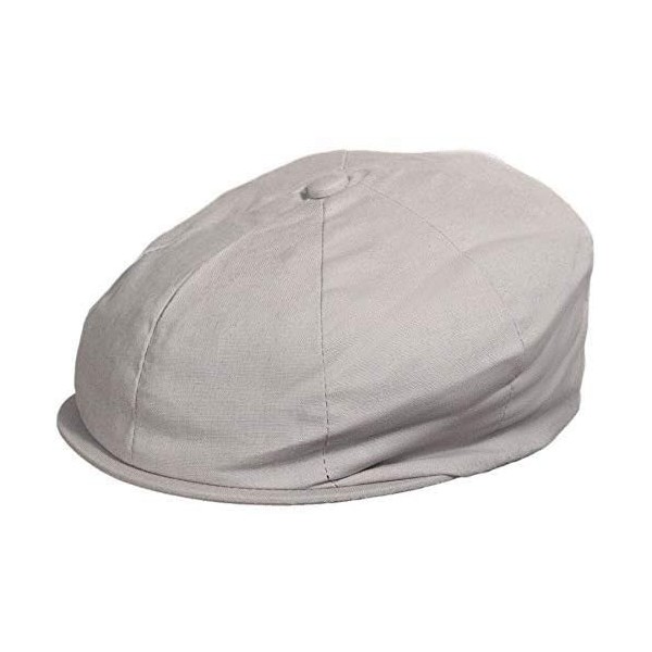 Newsboy Caps Men's Linen Cotton Blend Newsboy Ivy Hat 8-Panel Cabbie Cap - Silver - CR18YMGHZXN $8.84