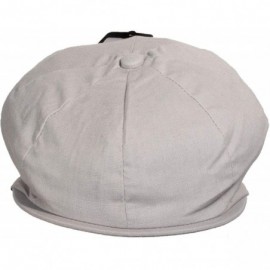 Newsboy Caps Men's Linen Cotton Blend Newsboy Ivy Hat 8-Panel Cabbie Cap - Silver - CR18YMGHZXN $8.84