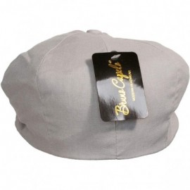 Newsboy Caps Men's Linen Cotton Blend Newsboy Ivy Hat 8-Panel Cabbie Cap - Silver - CR18YMGHZXN $8.84