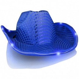 Cowboy Hats LED Blue Tube Cowboy Hat- 2 Pack - Blue- Black - CK18DLKN35N $44.90