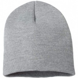 Skullies & Beanies SP08 - 8 Inch Knit Beanie - Heather Grey - C51180CV9GL $7.77