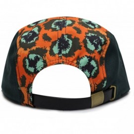 Baseball Caps Baseball 5 Panel Biker Hat - Hunter Green/Orange - C911WBNGC5N $10.91