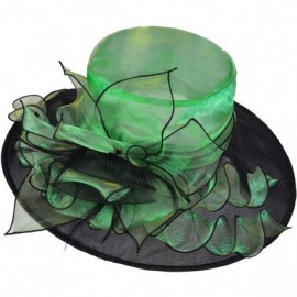 Sun Hats Women's Organza Dress Kentucky Derby Day Church Wedding Tea Party Hat - Green/Black - CO17YHAC9TG $15.89