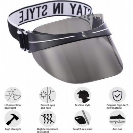 Visors Sun Transparent Visor Hat UV Protection-2019 Summer Style Sun Hat with Adjustable Headband - Black - C418NA20SLU $20.81