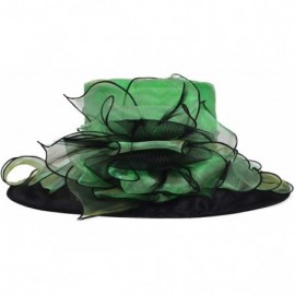 Sun Hats Women's Organza Dress Kentucky Derby Day Church Wedding Tea Party Hat - Green/Black - CO17YHAC9TG $15.89