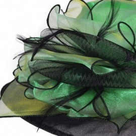 Sun Hats Women's Organza Dress Kentucky Derby Day Church Wedding Tea Party Hat - Green/Black - CO17YHAC9TG $15.89