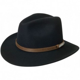 Cowboy Hats Black Creek Men's Small Brim Crushable Wool Felt Hat Black Large - C611FX29YOZ $116.62