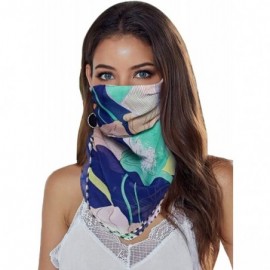 Balaclavas Seamless Unisex Floral Face Bandanas for Dust- Festivals- Outdoors- Sports Men Face Scarf - Flower-blue - CZ1982GE...