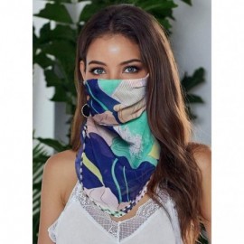 Balaclavas Seamless Unisex Floral Face Bandanas for Dust- Festivals- Outdoors- Sports Men Face Scarf - Flower-blue - CZ1982GE...