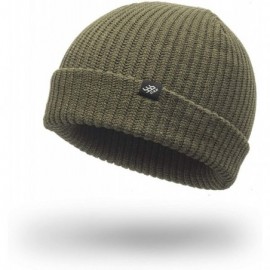 Skullies & Beanies Range Knit Beanie Hat Winter Solid Color Warm Knit Ski Skull Cap w/Optional Cuff - Olive - CL18OWYXUTX $27.61