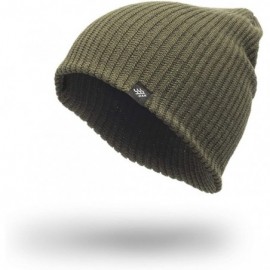 Skullies & Beanies Range Knit Beanie Hat Winter Solid Color Warm Knit Ski Skull Cap w/Optional Cuff - Olive - CL18OWYXUTX $27.61