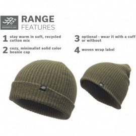 Skullies & Beanies Range Knit Beanie Hat Winter Solid Color Warm Knit Ski Skull Cap w/Optional Cuff - Olive - CL18OWYXUTX $27.61