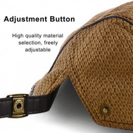 Newsboy Caps Men Beret Hat Cotton Buckle Adjustable Newsboy Hats Cabbie Gatsby Cap - Hat-t7-khaki - CL18Y2YM4ZC $11.84