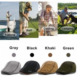 Newsboy Caps Men Beret Hat Cotton Buckle Adjustable Newsboy Hats Cabbie Gatsby Cap - Hat-t7-khaki - CL18Y2YM4ZC $11.84