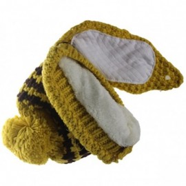 Skullies & Beanies Women's Beard Mustache Knitted Striped PHat Hip Hop Beanie Cap - Knit Biege Yellow - C411SCFVP79 $7.74