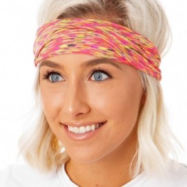 Headbands Xflex Space Dye Adjustable & Stretchy Wide Headbands for Women - Heavyweight Space Dye Neon Multi - CK17X6NSKYH $21.68