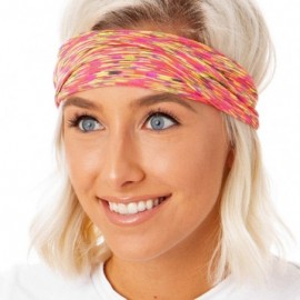 Headbands Xflex Space Dye Adjustable & Stretchy Wide Headbands for Women - Heavyweight Space Dye Neon Multi - CK17X6NSKYH $11.69