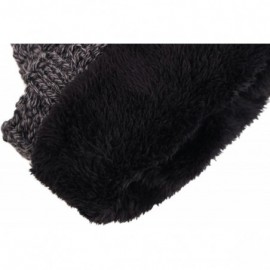 Skullies & Beanies Men & Women's Luxurious Faux Fur Pompom Thick Cable Cap Knit Skull Ski Cap Winter Beanie Hat - X-charcoal ...