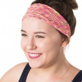 Headbands Xflex Space Dye Adjustable & Stretchy Wide Headbands for Women - Heavyweight Space Dye Neon Multi - CK17X6NSKYH $11.69