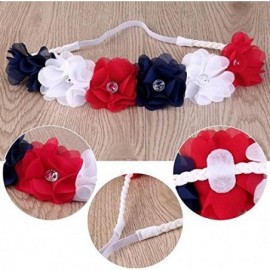 Headbands Red White and Blue Patriotic American Flag Headband USA (Red White Blue Flower) - CQ18EGQXD85 $11.48