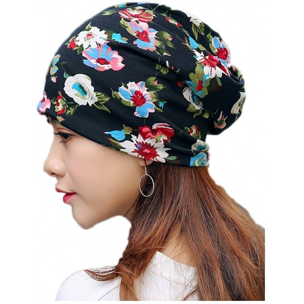 Skullies & Beanies Flower Slouchy Chemo Beanie Hat Turban Headwear Sport Cap for Cancer - I - CL18E32KT8T $8.28