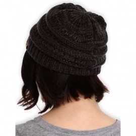 Skullies & Beanies Womens Cable Knit Beanie - Warm & Soft Stretch Winter Hats for Cold Weather - Black Gray - CX184AKWQL6 $9.93