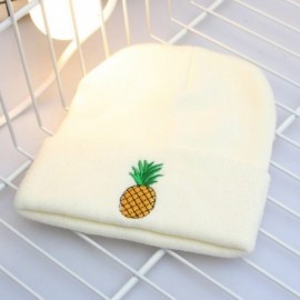 Skullies & Beanies Men's Winter ski Cap Knitting Skull hat - Pineapple White - CV187SA5RG9 $14.10