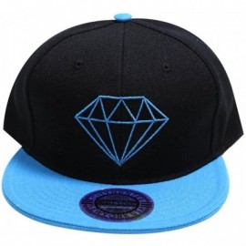 Baseball Caps Diamond Snapback Cap - Black/Turquoise - CQ12CAI2CD3 $16.07