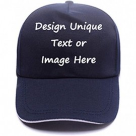 Baseball Caps Custom Hat Print Design Fashion Men Women Trucker Hats Adjustable Snapback Baseball Caps - Navy - C618G94R3C4 $...